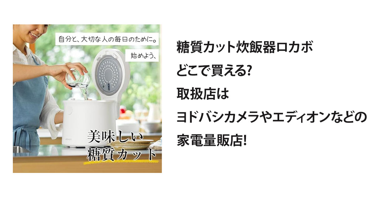 糖質カット炊飯器ロカボどこで買える?取扱店はヨドバシカメラやエディオンなどの家電量販店!