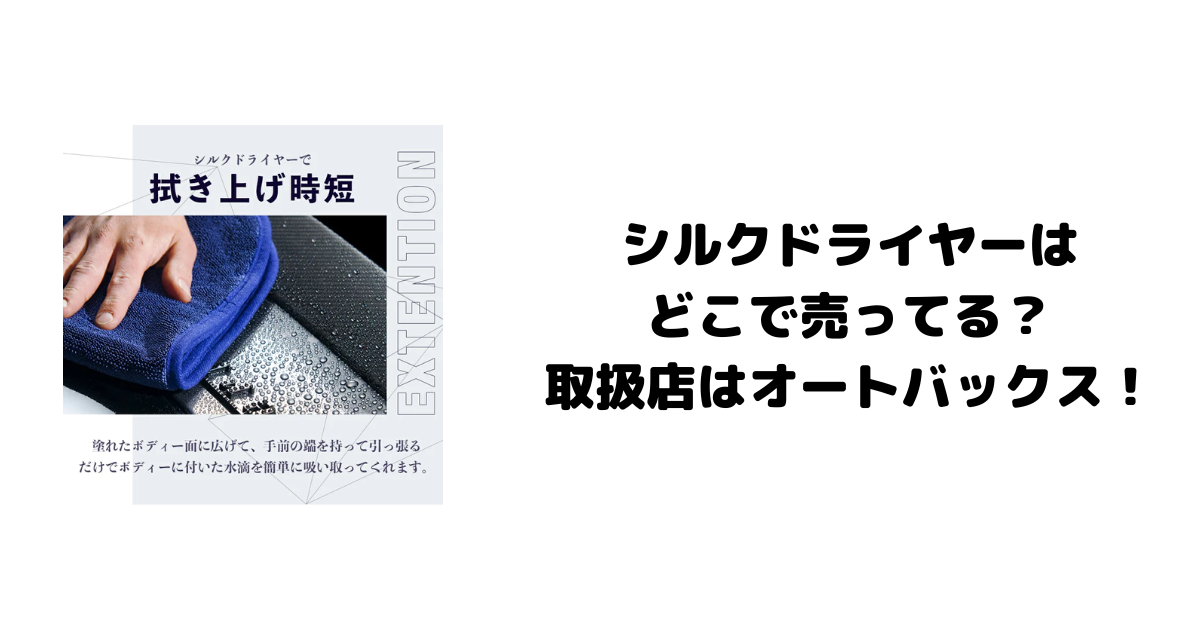 シルクドライヤーはどこで売ってる？取扱店はオートバックス！